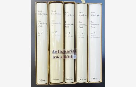 Schwitters, Kurt: Das literarische Werk - 5 Bände komplett -