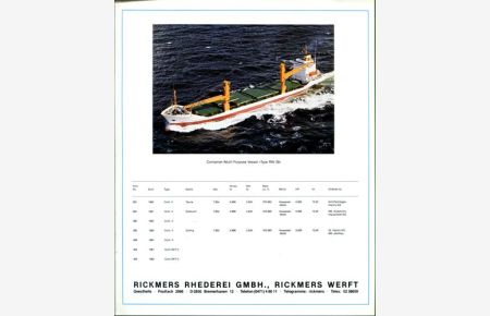 Rickmers: Container-/Multi Purpose Vessel Type RW 39.