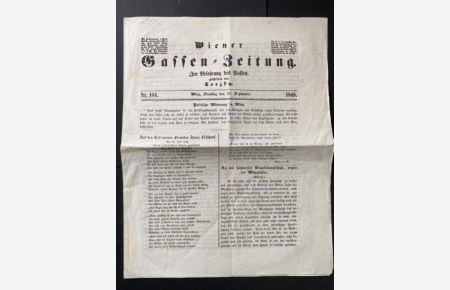 Wiener Gassen-Zeitung. Zur Belehrung des Volkes. Nr. 4, 23. September 1848.