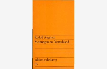 Meinungen zu Deutschland.   - edition suhrkamp ; 214