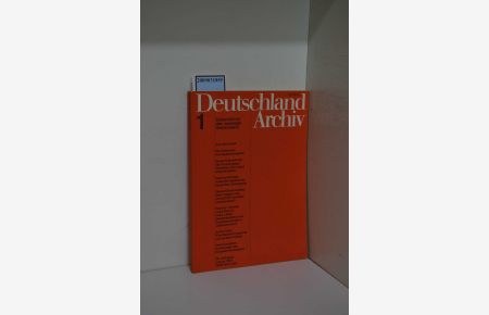 Deutschland Archiv Zeitschrift für das vereinigte Deutschland Heft 1 aus 1993