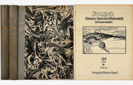 Jugend. Münchner illustrierte Wochenschrift für Kunst und Leben. 1918 (in 2 Bänden). 52 Hefte.