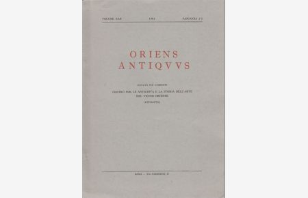 Zum ana balat-Formular einiger assyrischer Votivinschriften. [Aus: Oriens Antiquus, Vol. 22, Fasc. 1-2, 1983].