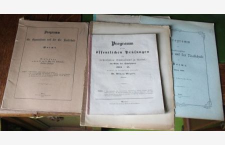 Konvolut : 4 Programme Gymnasium und Realschule Worms, eine Einladungsschrift öffentliche Prüfungen : 1844, 1871, 1875, 1887, 1888