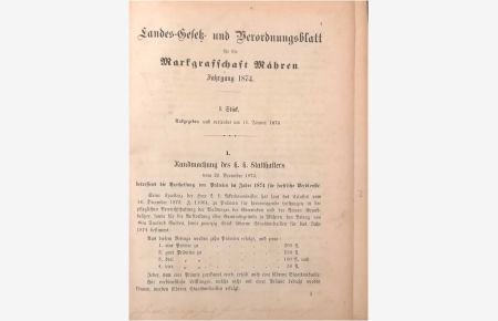 Landes-Gesetz- und Verordnungsblatt für die Markgrafschaft Mähren - Jahrgang 1874 und 1875.