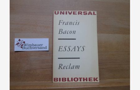 Ausgewählte Essays.   - [Einl. von Gerd Irrlitz. Aus d. Engl. übertr. von Elisabeth Schücking] / Reclams Universalbibliothek ; Bd. 85 : Philosophie