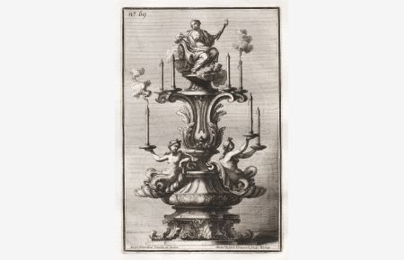 Candleholder with sea nymphs and the personification of the Night on the top / Kandelaber candelabra Kerzenständer Leuchter chandelier Silber silver silversmith design baroque Barock (69)