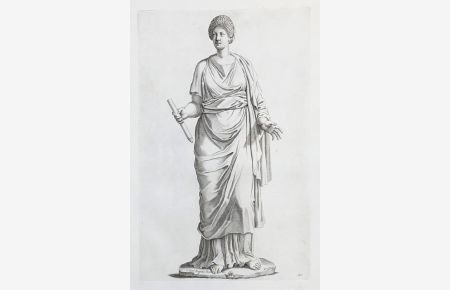 (Statue of a standing woman holding a staff) - woman / Frau / femme / Statue / sculpture / Roman antiquity / Altertum (127)