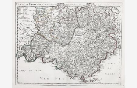 Carte de Provence et des terres adjacentes - Provence Marseille Aix Toulon Frejus Arles Nice map Karte Covens Mortier