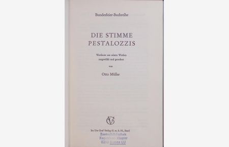 Die Stimme Pestalozzis.