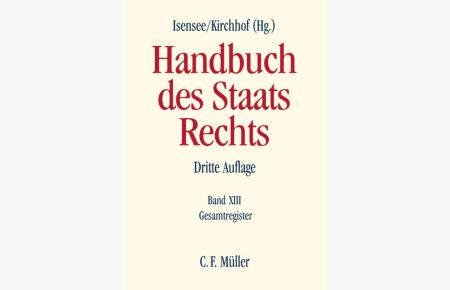 Handbuch des Staatsrechts  - Band XIII: Gesamtregister