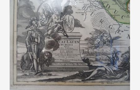 Typus Geographicus Ducat. Lauenburgici Novus in suas Praefecturas . . . Altkolorierte Kupferstichkarte von Schreiber bei Homann, 1729. 56 x 47, 5 cm. Gerahmt (Rahmengröße 77, 5 x 67, 5 cm).