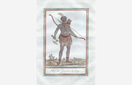 Chef des Guerriers de Congo.  - warrior Congo Kongo Africa Afrika Tracht costumes