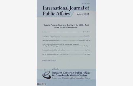 State and Society in the Middle East in the Era of Globalization.   - (= International Journal of Public Affairs. Vol. 4, 2008).