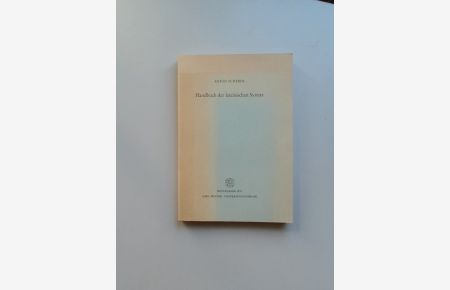 Handbuch der lateinischen Syntax.   - Aus der Reihe Indogermanische Bibliothek. Erste Reihe: Lehr- und Handbücher.