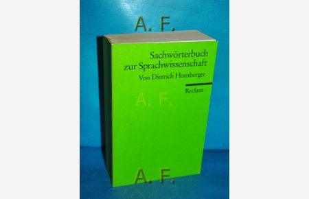 Sachwörterbuch zur Sprachwissenschaft.   - Reclams Universal-Bibliothek Nr. 18241