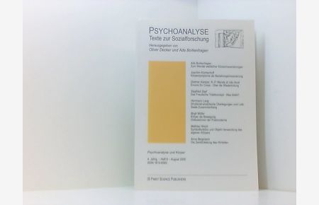 Psychoanalyse. Texte zur Sozialforschung. 4. Jg. Heft 6, 2000. Psychoanalyse und Körper.