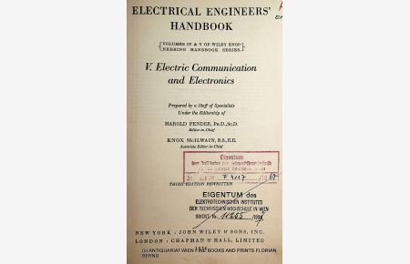 Electrical engineers' handbook. V. , Electric communication and electronics