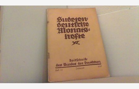 Sudetendeutsche Monatshefte.   - Heft 12.