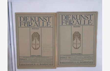 Die Kunst für Alle. Heft: Dezember 1921 und 1922 (XXXVIII. Jahrgang).