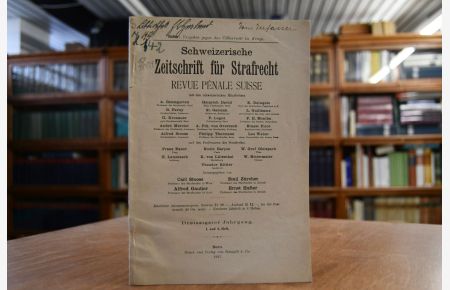 Vergehen gegen das Völkerrecht im Kriege.   - Sonderdruck aus: Schweizerische Zeitschrift für Strafrecht, 30. Jahrgang, 1917.