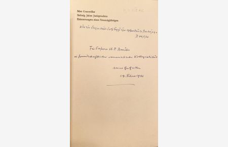 Siebzig Jahre Jurisprudenz. Erinnerungen eines 90jährigen. Mit handschriftlicher und signierter Widmung des Verfassers.