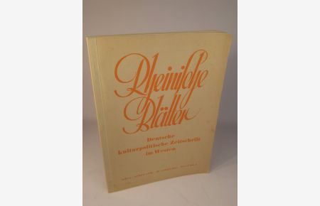 Rheinische Blätter: Deutsche kulturpolitische Zeitschrift im Westen. 16. Jahrgang. April 1939. Heft Nr. 4.