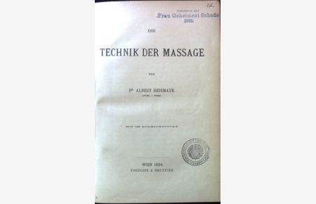 Die Technik der Massage.