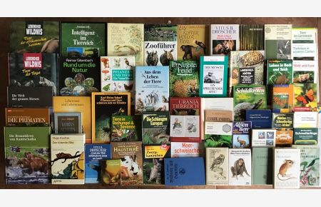 55 Bücher über Tiere Fauna Wildtiere Haustiere Wissen Ratgeber Erzählungen Paket