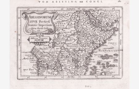 Abissinorum sive Pretiosi Ioannis Imperium - Afrika Africa Angola Kongo Congo Sambia Zambia Tansania Tanzania map Karte Mercator