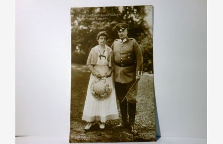 Militaria. Prinz Eitel Friedrich von Preußen nebst Gemahlin. Alte Ansichtskarte / Postkarte s/w, gel. 1916. Portrait des Paares. Adel, Monarchie. Nr. 7495.