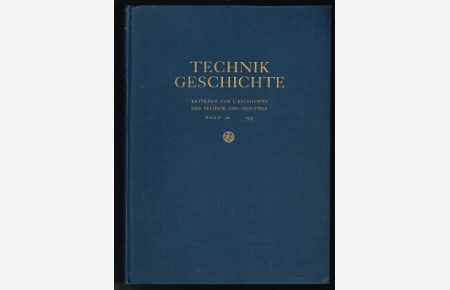 Technikgeschichte: Beiträge zur Geschichte der Technik und Industrie, Band 26, 1937. -