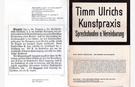 Timm Ulrichs Kunstpraxis - Sprechstunden n. Vereinbarung. .