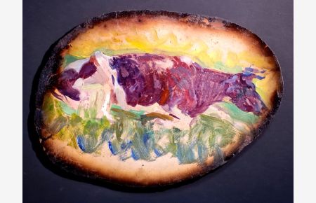 Liegende Kühe: Mittelstück des Gemäldes *Blauer Weintrauben 2* ( Werkverzeichnis-Nummer 283 d ) aus dem Jahre 1895.