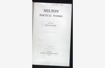 Milton Poetical Works.