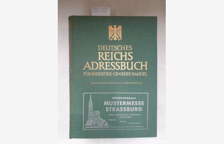 Deutsches Reichs-Adressbuch für Industrie - Gewerbe - Handel, Band 1: Baden-Württemberg, Bayern, Rheinland-Pfalz, Saarland, Ortsregister