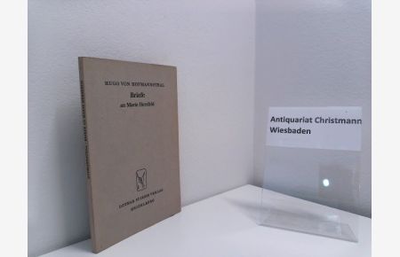 Briefe an Marie Herzfeld.   - Hugo von Hofmannsthal. Hrsg. von Horst Weber / Poesie und Wissenschaft ; 1
