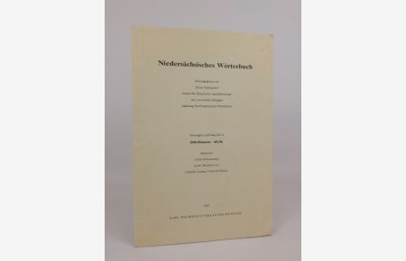 Niedersächsisches Wörterbuch. Lieferung 20 (III, 4): Dißelbomarm - dörlik.