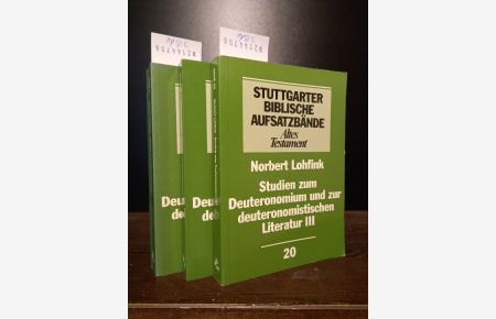 Studien zum Deuteronomium und zur deuteronomistischen Literatur 1-3. Von Norbert Lohfink. (= Stuttgarter biblische Aufsatzbände, Altes Testament, Band 8, 12 und 20).