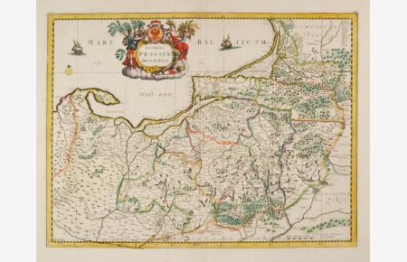 Accurata Prussiae Descriptio. Gesamtkarte von Ost- und Westpreussen.