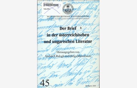 Der Brief in der österreichischen und ungarischen Literatur