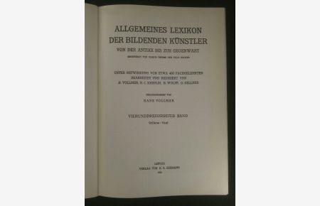 Allgemeines Lexikon der bildenden Künstler von der Antike bis zur Gegenwart. Vierunddreissigster Band: Urliens - Vzal.