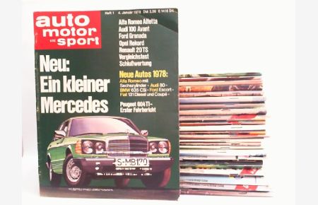 Auto-Motor und Sport. Jahrgang 1978. Hier in 24 Heften. Heft 11 u. 12 FEHLT !