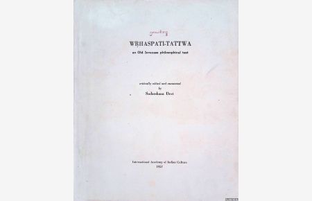 Wrhaspati-Tattwa: an Old Javanese philosophical text