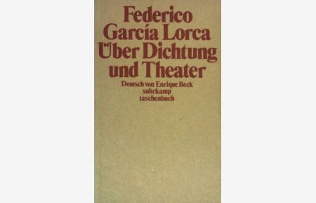 Über Dichtung und Theater.   - (Bd. 196)
