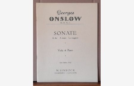 Sonate A-dur, A-major, La-maggiore Op. 16 No. 3 (Viola & Piano)