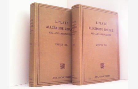 Allgemeine Zoologie und Abstammungslehre. Hier 2 Teile in 2 Bänden komplett !