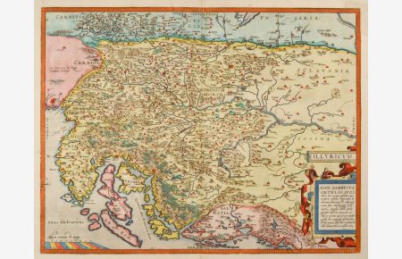 Illyricum. Karte der ehemaligen römischen Provinz Illyrien.