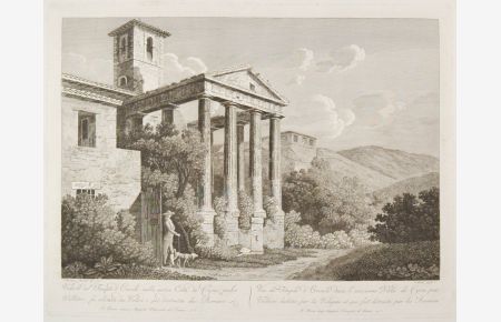 Veduta del Tempio d`Ercole nella antica Cittá di Cora. Ansicht des Herkulestempels in Cori, südlich von Rom.