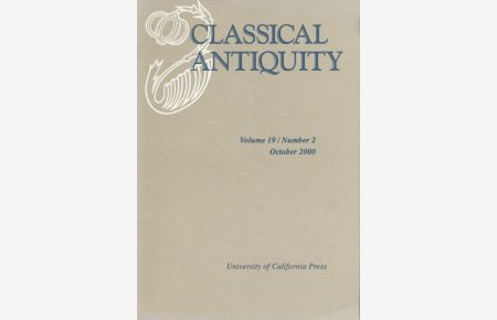 Classical Antiquity, Vol. 19, No. 2.